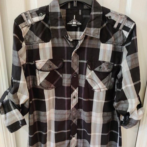 I Jeans By Buffalo Western Plaid Long Sleeve Button Down Shirt Medium - Picture 1 of 6